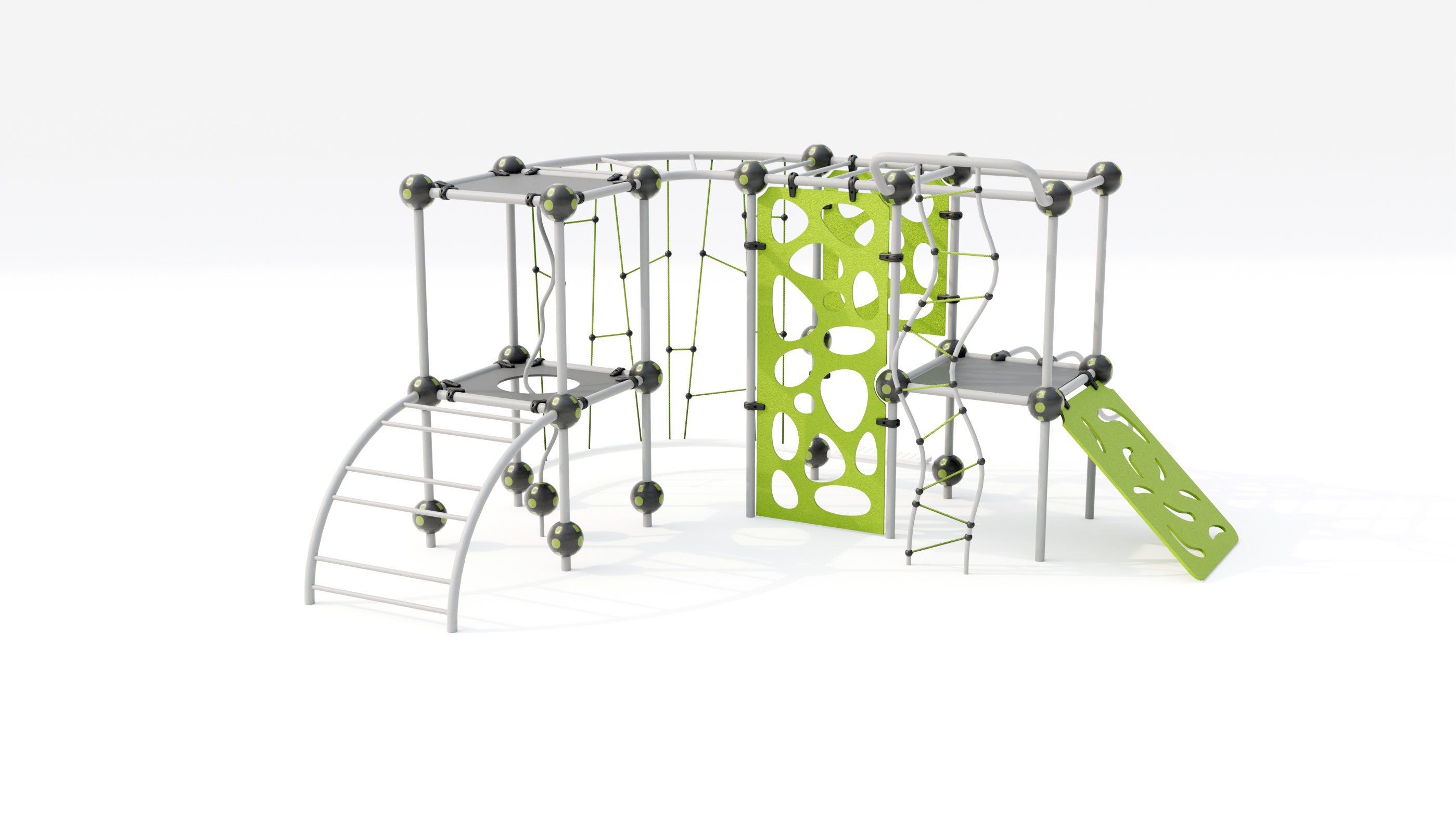 Multi-level playground frame