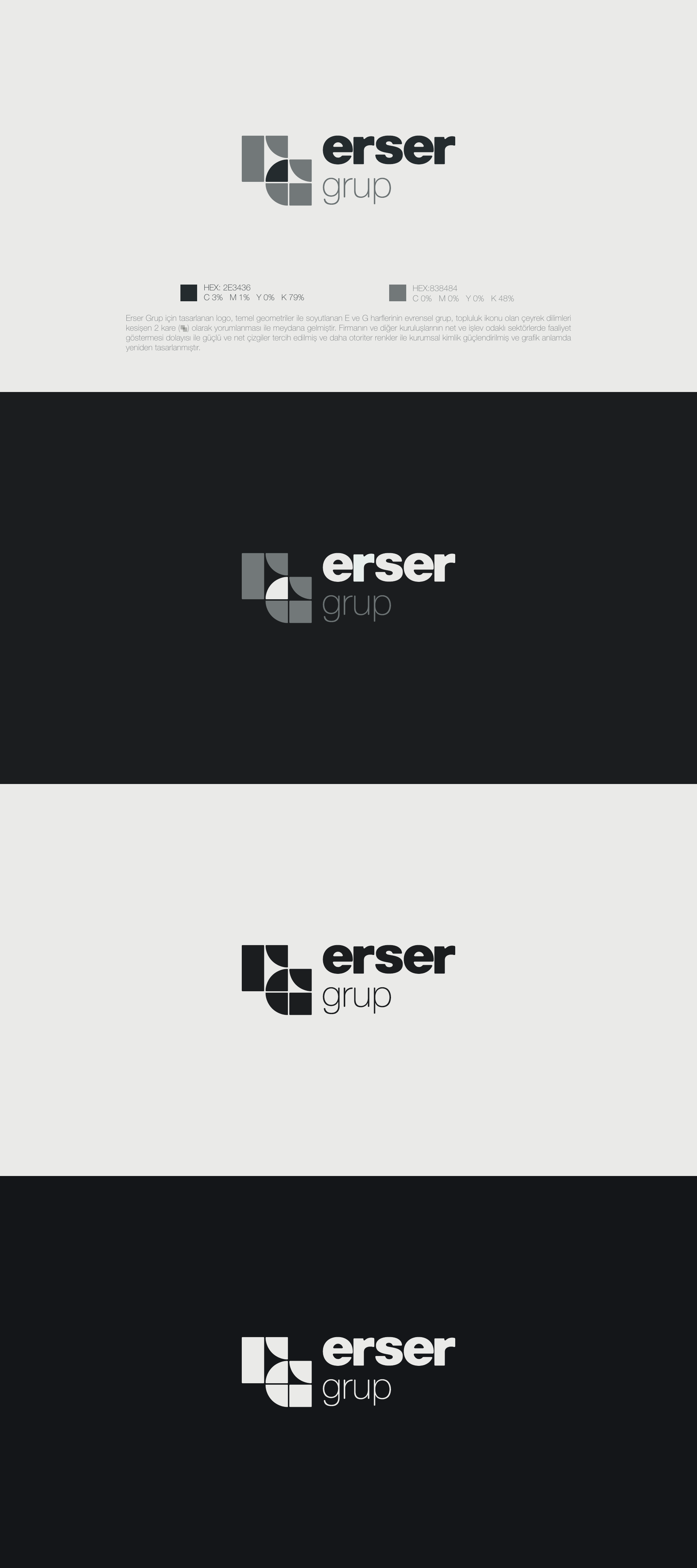 Erser Grup logo study sheet