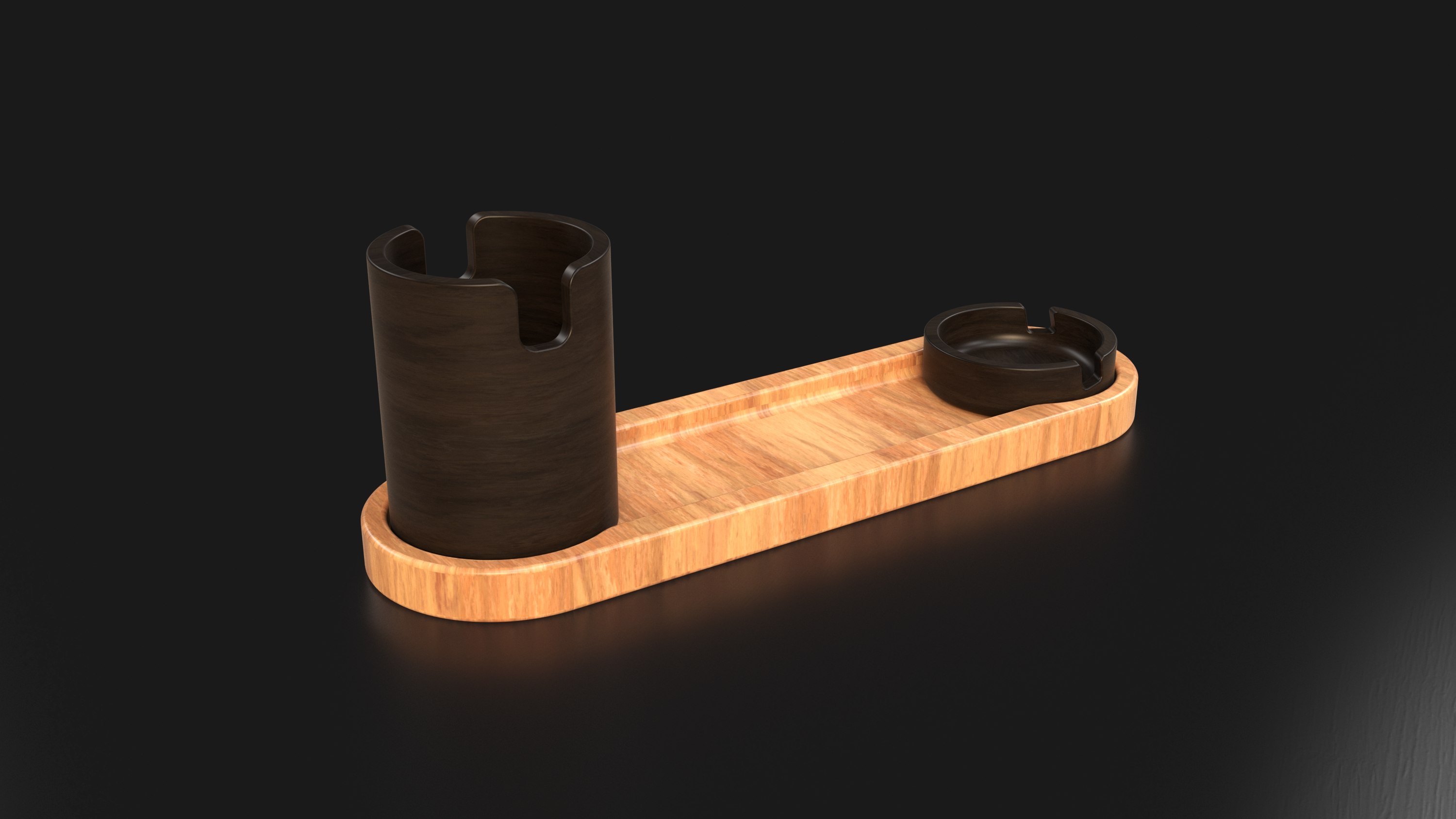Desk organiser with pen cup and tray