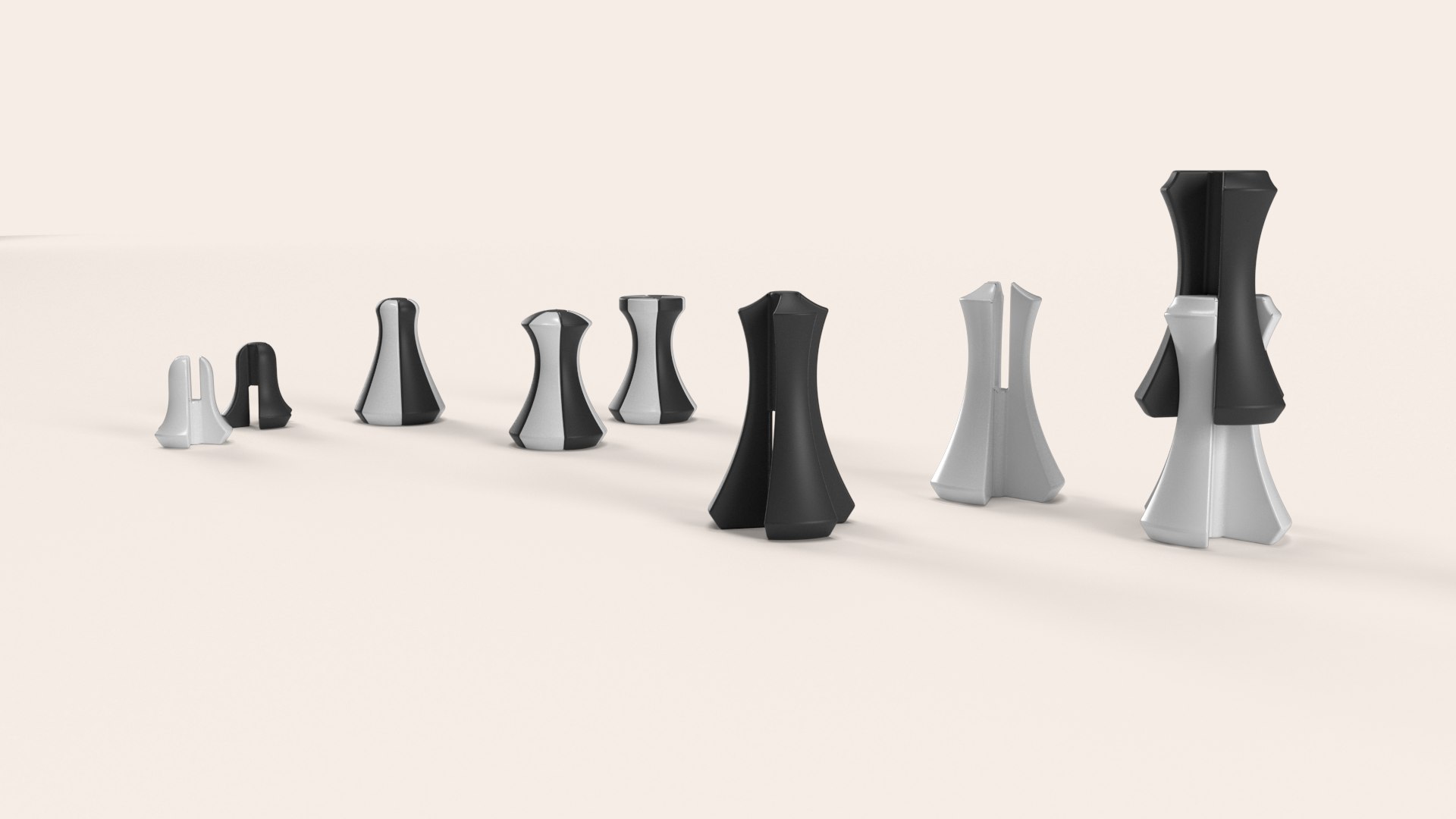 Nest object family in monochrome finish