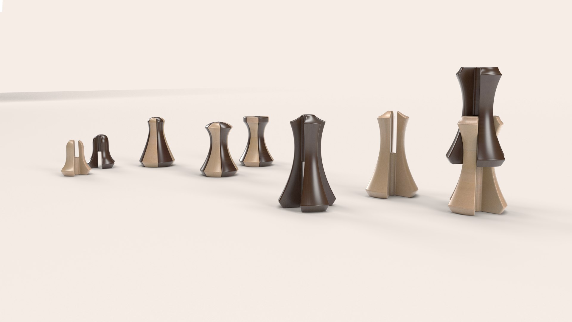 Nest object family in wood-toned finish