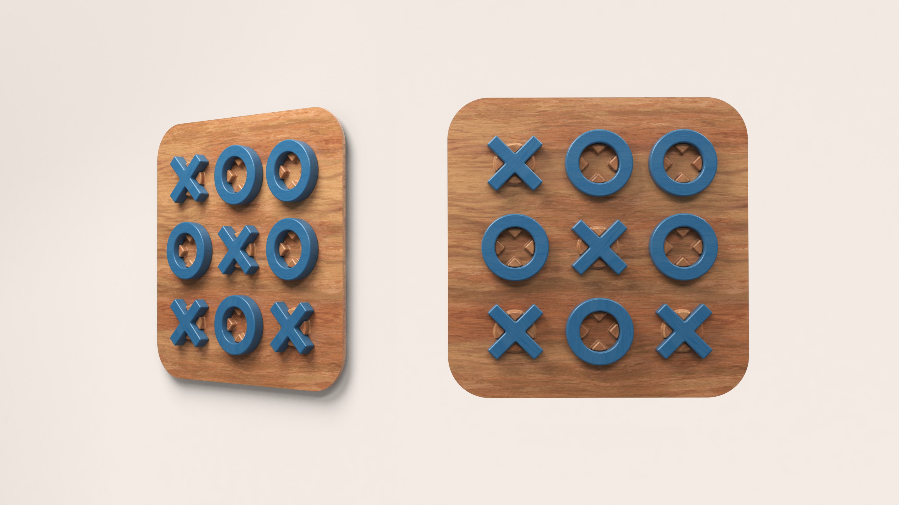 Wooden XOX game boards